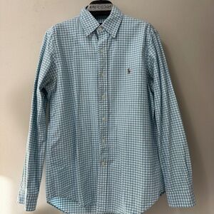 Ralph Lauren Light Blue Gingham Button Down Shirt